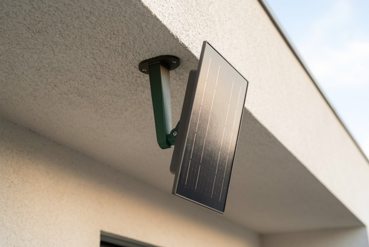 Solarmodul, an der Fassade angesteckt